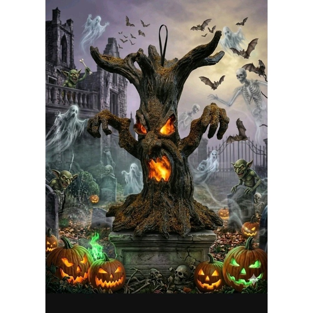 Well Dressed Home Spooky Haunted Tree LED Light Up Decor Halloween